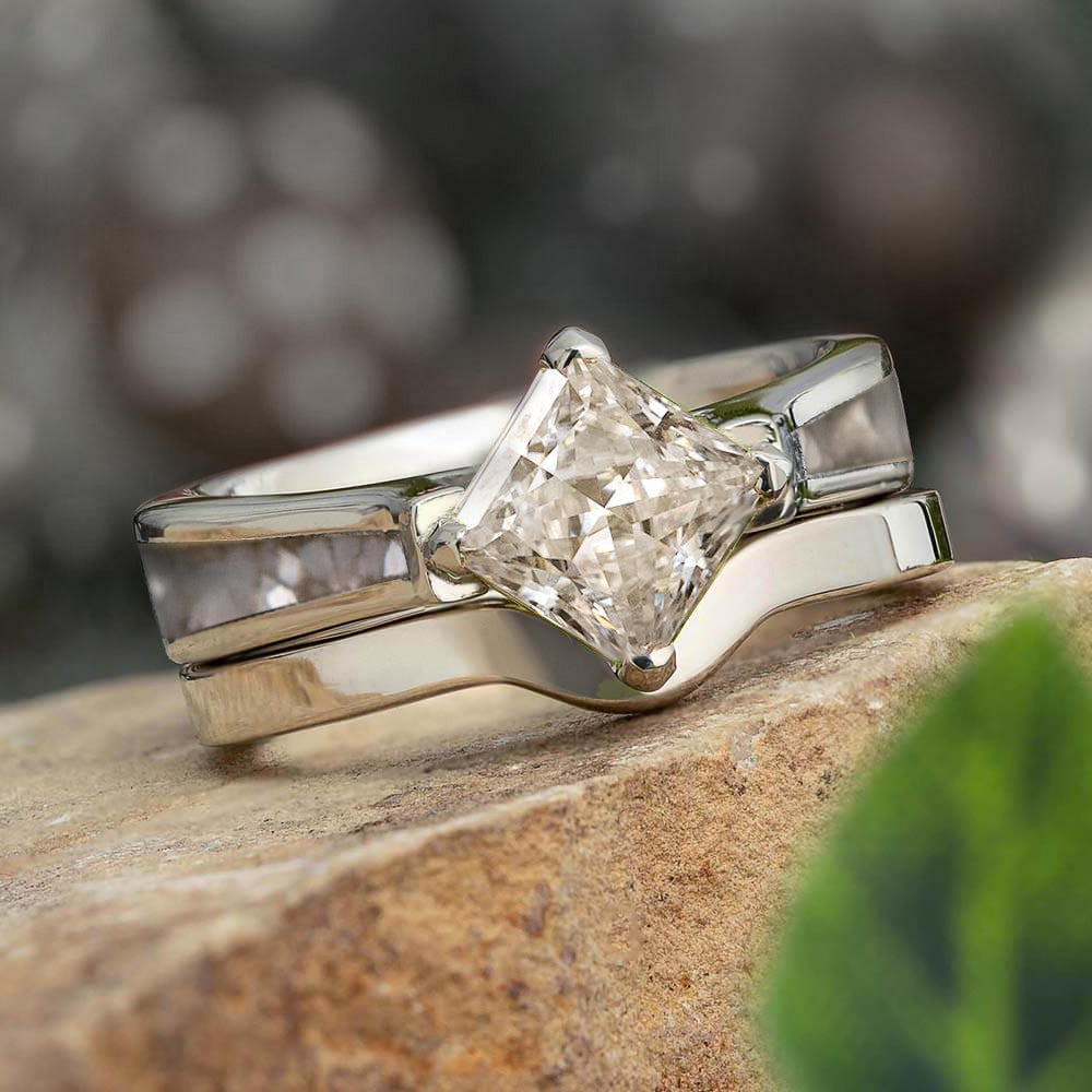 3.5 Ct Diamond Pave Engagement Ring 14K White Gold Princess Cut Lab Grown  G/VS2 | eBay